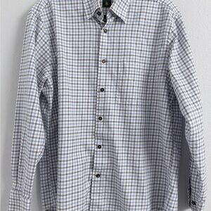 Robert Talbott Button Down Shirt Mens 16.5 33/34 Blue Plaid Cotton Classic Fit